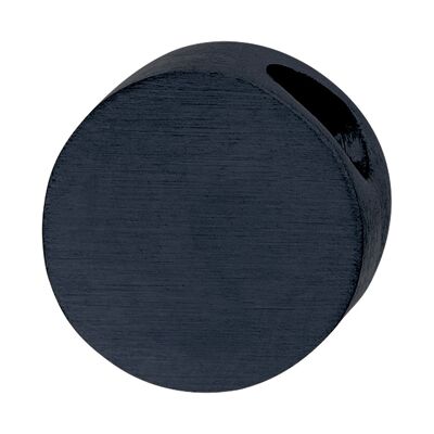 PURE pendentif rond, 6mm, poli et mat en acier inoxydable - noir