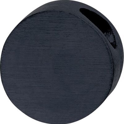 PURE pendant round, 8mm, polished and matt made of stainless steel - black