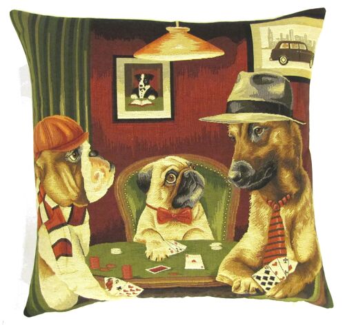 decorative pillow cover dogs playing poker