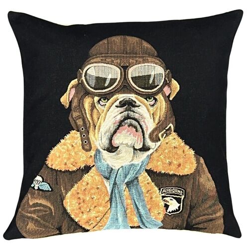 decorative pillow cover airborne bulldog