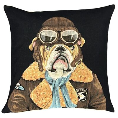 funda de almohada decorativa airborne bulldog