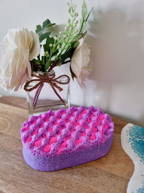 Purple Rain Soap Infused Exfoliating Massage Sponge