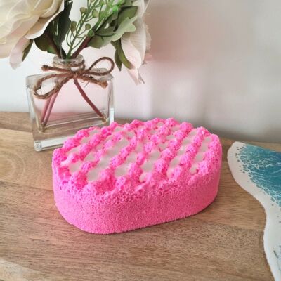 Raspberry Fizz Soap Infused Exfoliating Massage Sponge