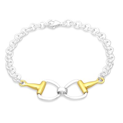 Vermeil Equestrian 18K Yellow Gold Plated Silver Bracelet