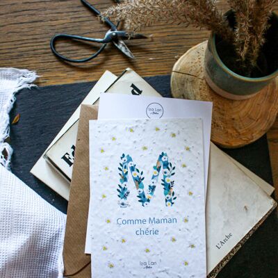 Tarjeta para plantar doble M como mamá