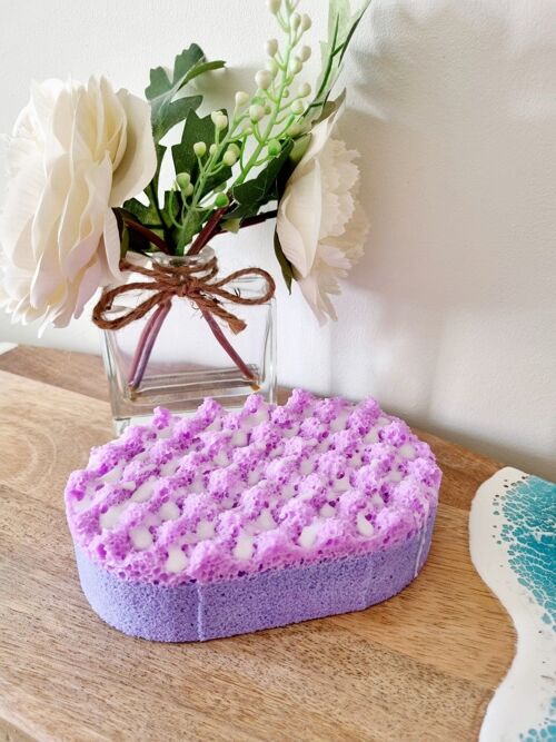 Violet Sparkle Soap Infused Exfoliating Massage Sponge