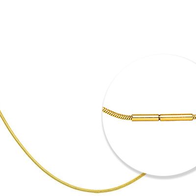 PURE- Schlangenkette mit Bajonettverschluss 42cm in Edelstahl - gold
