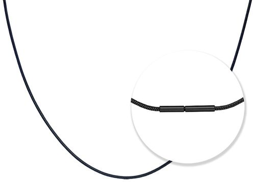 PURE- Schlangenkette mit Bajonettverschluss 42cm in Edelstahl - schwarz