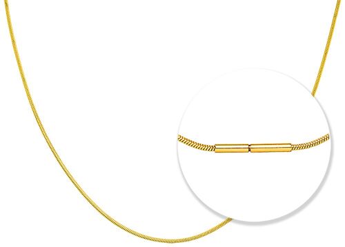 PURE- Schlangenkette mit Bajonettverschluss 45cm in Edelstahl gold