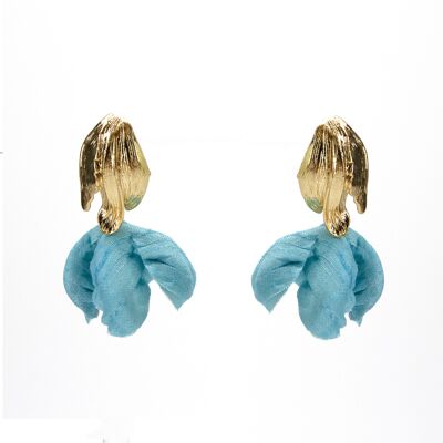 FLPNW2 Boucles d'Oreilles Fleuriste en Bleu Turquoise