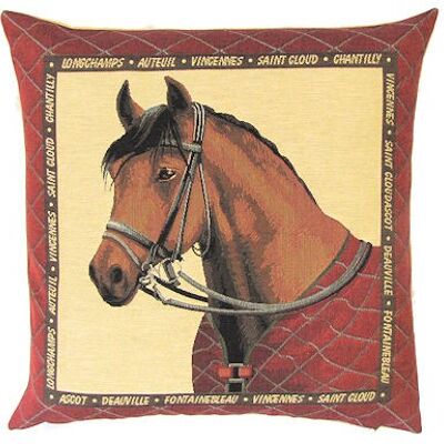 funda de almohada decorativa manta roja de cabeza de caballo