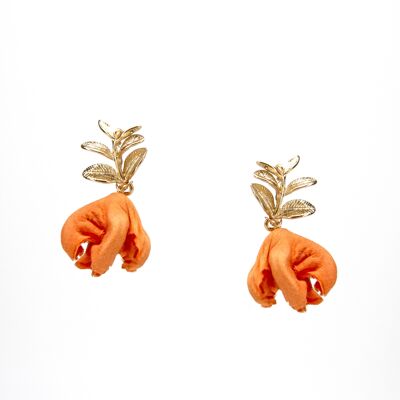 FLPNW4 Flourist Earrings in Medium Orange