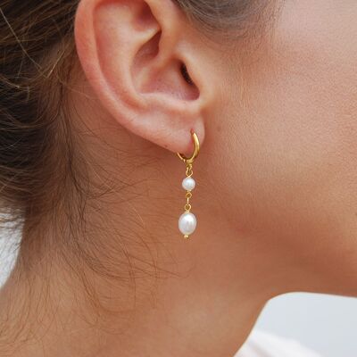 Ohrringe aus Sterlingsilber mit Perlen.