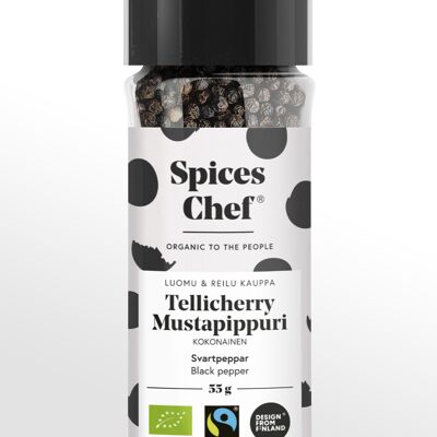 Macinapepe nero Tellicherry biologico, commercio equo e solidale 55g