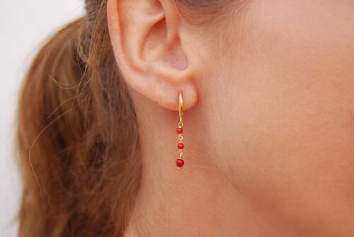 Sterling silver earrings with red coral.