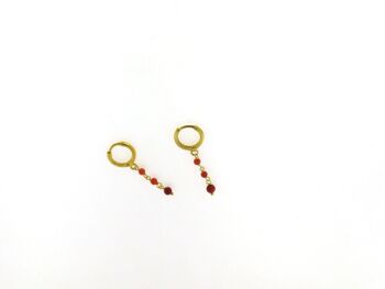 Boucles d'oreilles en argent sterling avec corail rouge. 6