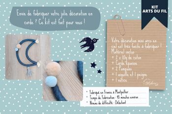 Kit créatif Petit Maker : Je Fabrique ma Lune en corde - Coloris Bleu 2