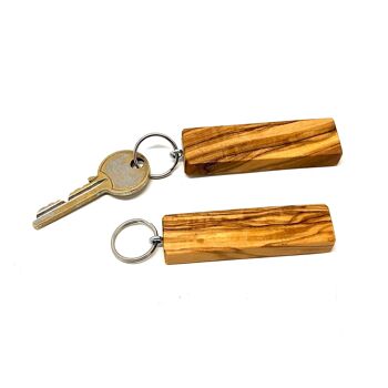 Lot de 5 porte-clés 6 cm avec motif, bois d'olivier 5