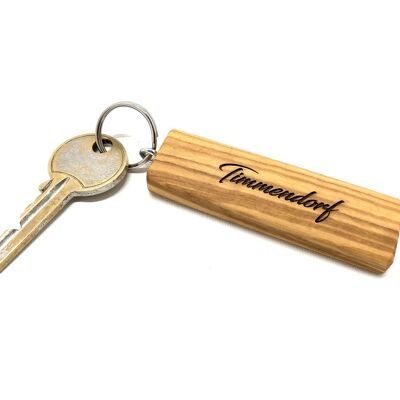 Set of 10 key rings 6 cm with olive wood motif