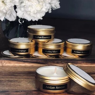 Amber Amour Mini Candle (Gold)