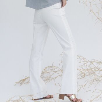 Pantalon blanc pour femme, coton bio 2