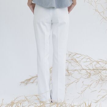 Pantalon blanc pour femme, coton bio 3