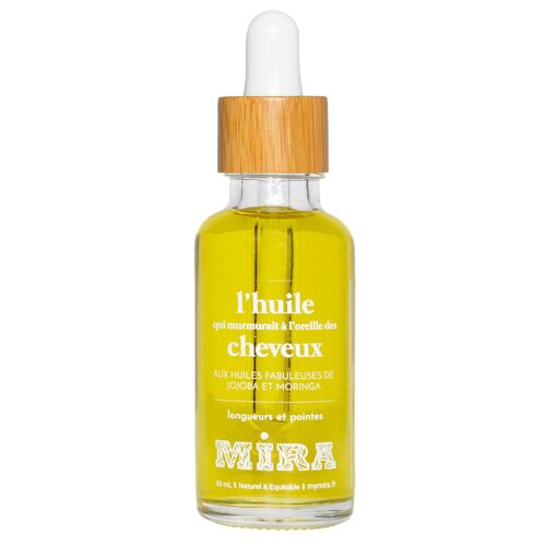 L'huile qui murmurait à l'oreille des cheveux - Soin sans rinçage à l'huile de cameline, jojoba, moringa, ylang-ylang - Cheveux - Réparateur, nourrissant - 30 ml