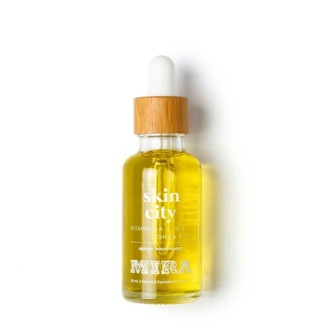 Natural Day Serum - Skin City - Serum with Kukui Oil, Moringa, Safflower and Wild Lemon Essential Oil - Face, Body, Hair - Nourishing, Hydrating, Firming, Non-Greasy Finish - 30 ml