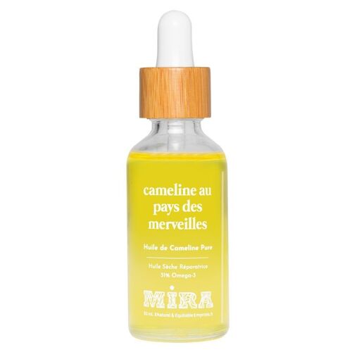 Cameline au Pays des Merveilles - Huile sèche de Cameline pure - Visage, corps, cheveux - Hydratante, nourrissante, anti-âge, sébo-régulatrice - 30 ml