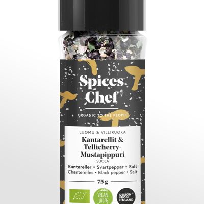 Chanterelles & Tellicherry Black Pepper Salt Mill Organic 75g