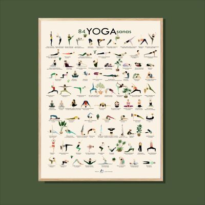 Cartel ilustrado de posturas de yoga
