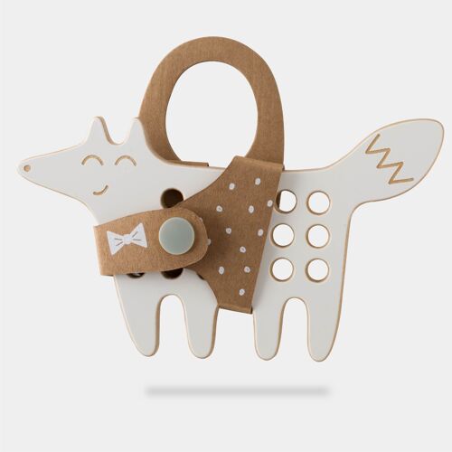 The Fox, small wooden lacing toy, Montessori Toy