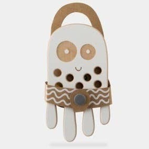 The Octopus, wooden lacing toy, Montessori Toy