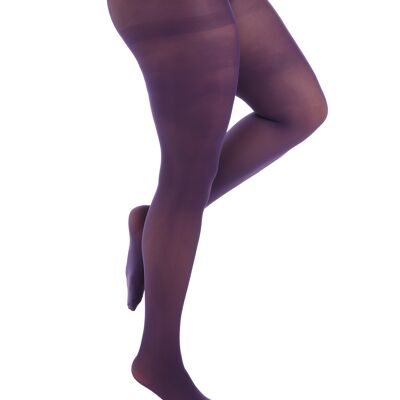 50 Denier Opaque Curvy Super Stretch Tights-Purple