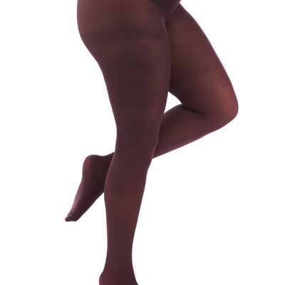 90 Denier Opaque Curvy Super Stretch Tights-Damson