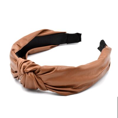 Brown Faux leather knot headband