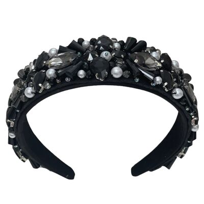 Statement premium black gem headband