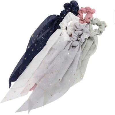 Navy  Faye- star floating scrunchie scarf