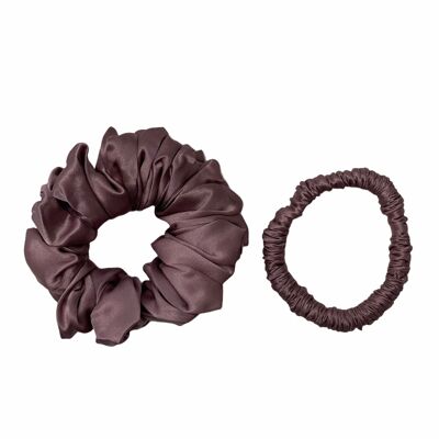Mulberry 100% silk Scrunchies - Set of 2 - Rose