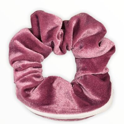 Sally - zip secret pocket scrunchie - Pink/purple velvet