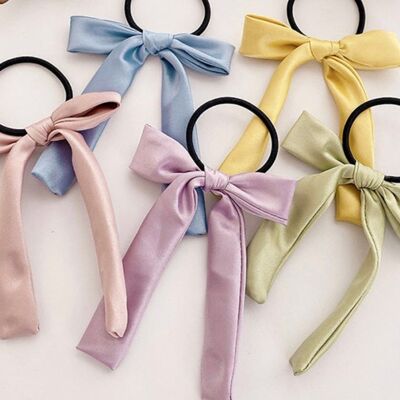 Lilac Harriet - Satin Bow Hair Tie