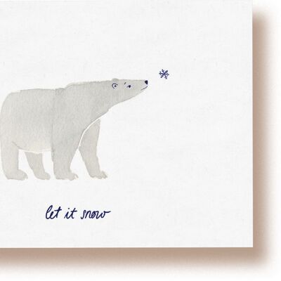 Ours polaire - Qu'il neige | carte postale