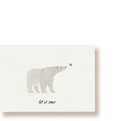 Oso polar - Deja que nieve | tarjeta postal