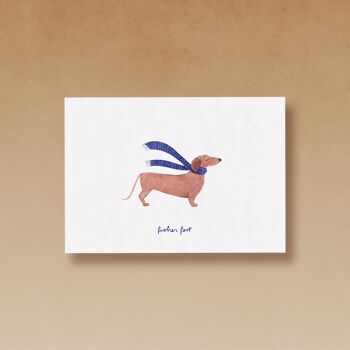 Teckel - Joyeuses Fêtes | carte postale 3