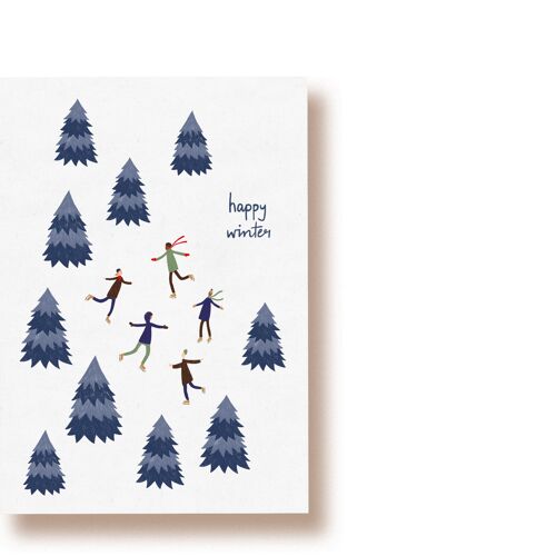 Happy Winter Blau | Postkarte