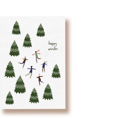 Joyeux vert d'hiver | carte postale
