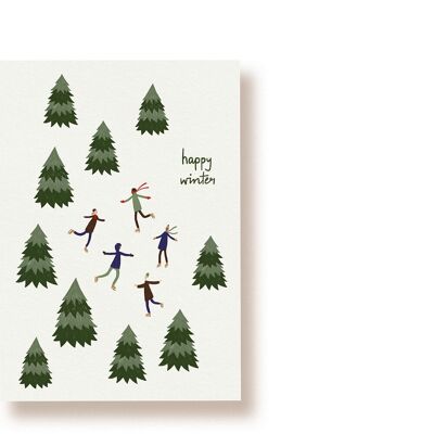 Happy Winter Green | Postkarte