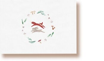 Jouons au lapin et au renard | carte postale 1