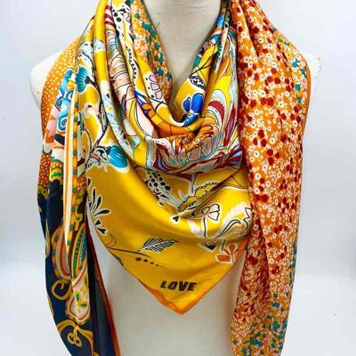 Large yellow silk-touch square