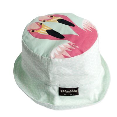 Cappello a secchiello estivo per neonati e bambini - Pink Flamingo